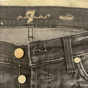 7 For All Mankind Women's Dark Gray Blck High Rise Jeans